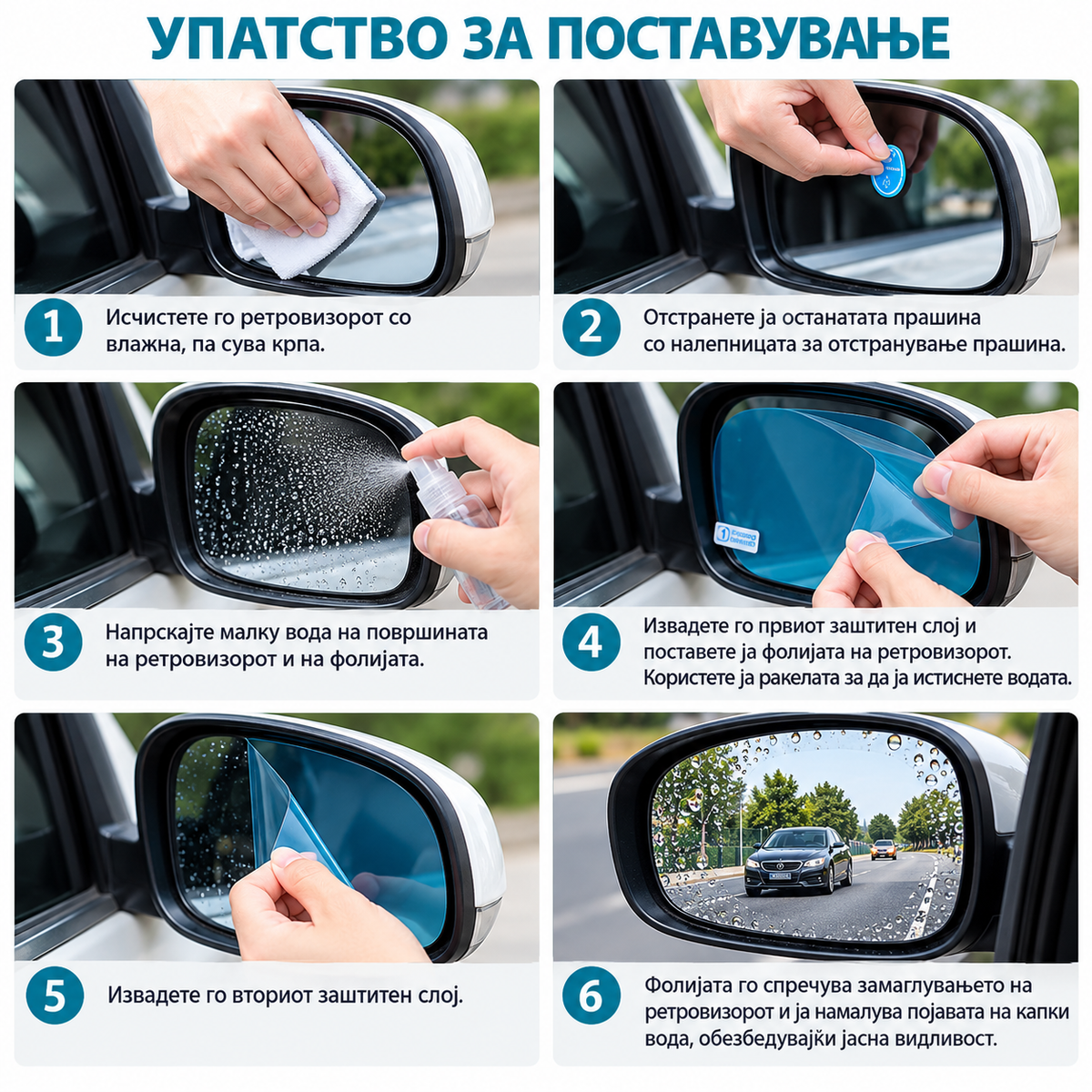 Водоотпорни Фолии за Ретровизори