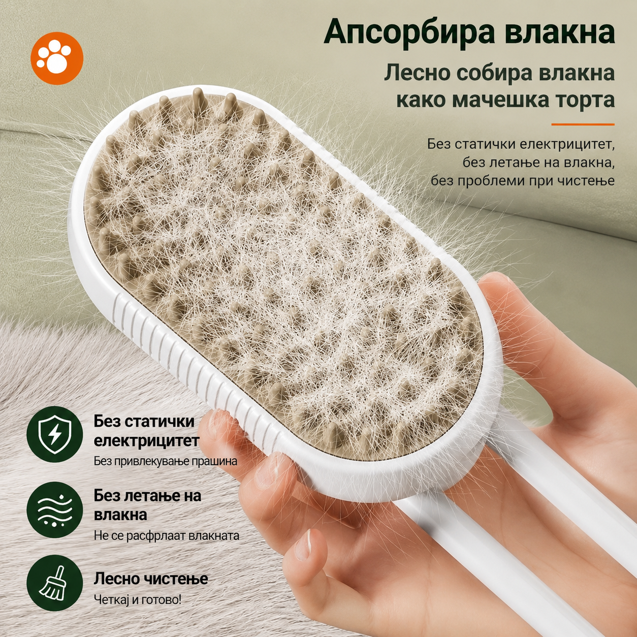 Pet Steam Brush™ -  Четка на пареа за миленици со спреј