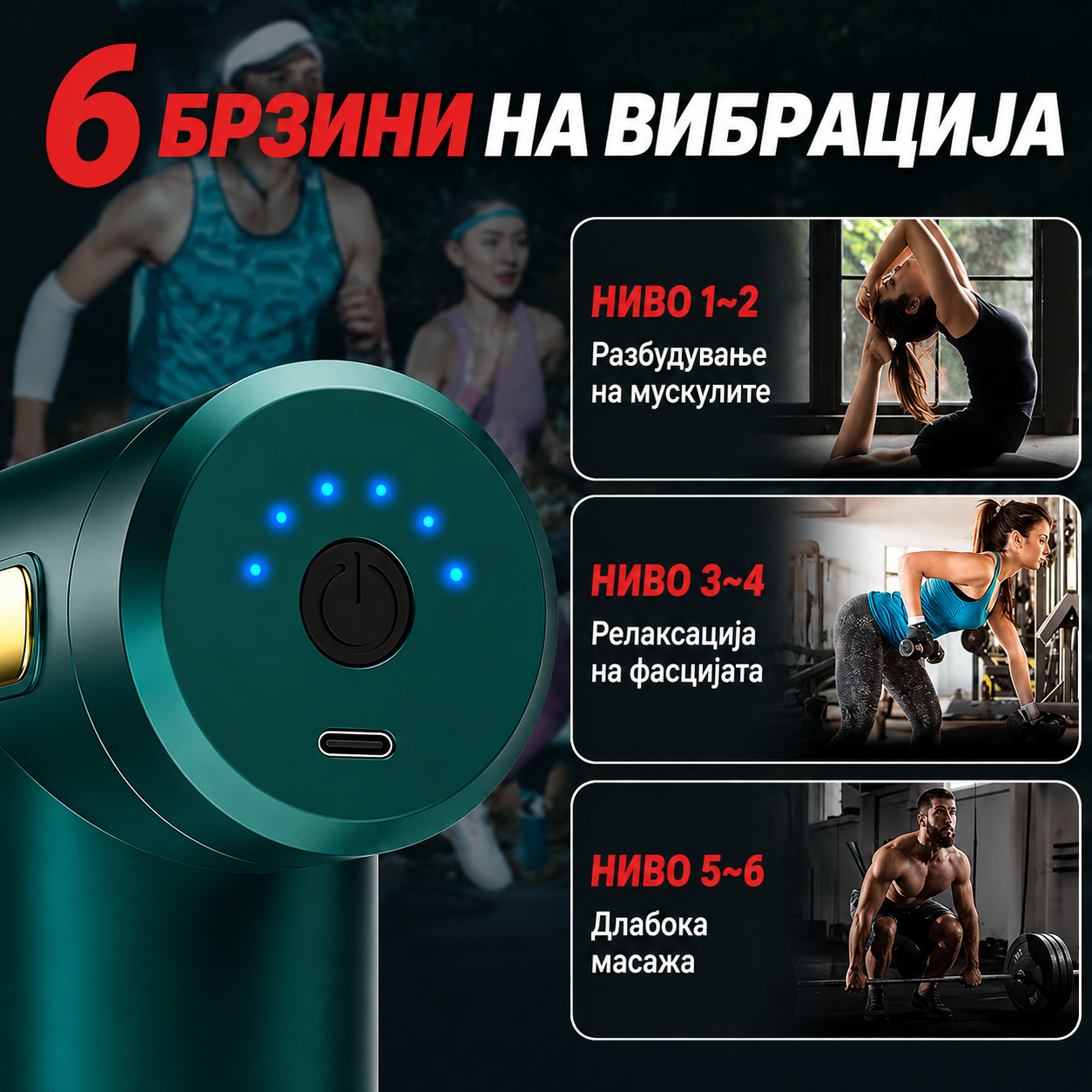 Fascial Gun™ – Пренослив Масажер за Длабока Релаксација