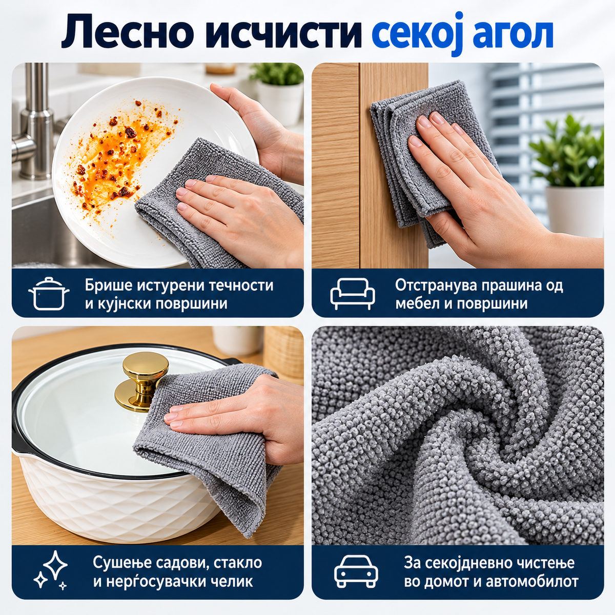 Микрофибер Крпи во кутија (20 Парчиња)