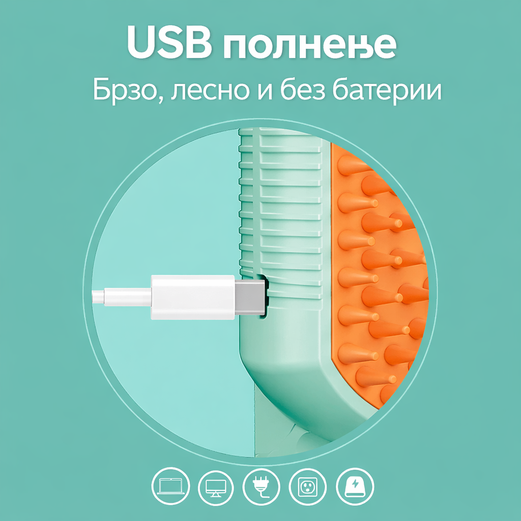 Pet Steam Brush™ -  Четка на пареа за миленици со спреј